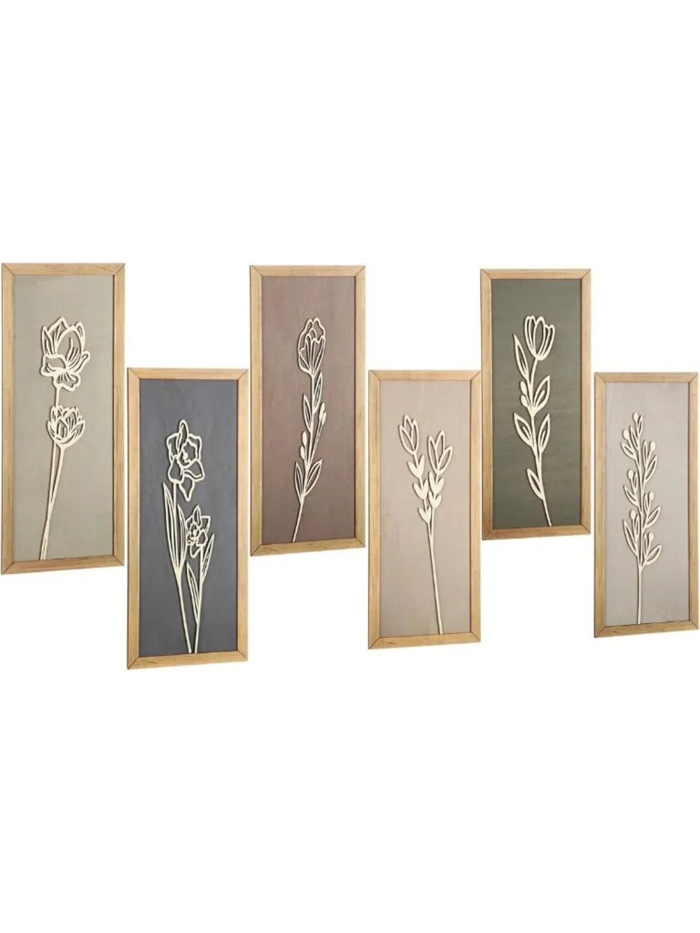 6 Pcs 3D Boho Floral Wall Art - Rustic Vintage Decor for Home, Bedroom & Kitchen